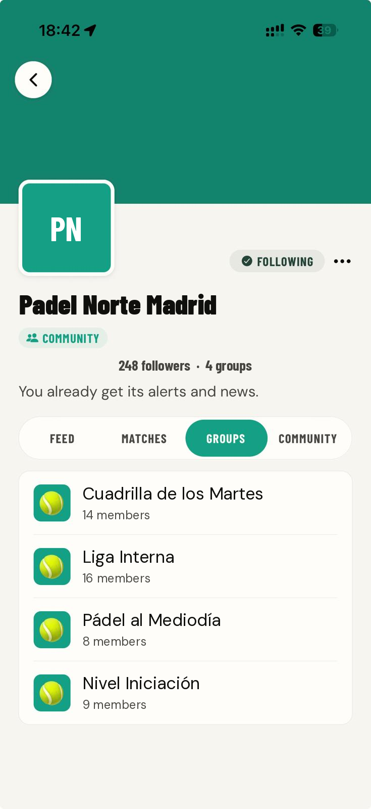 aun app: community groups list